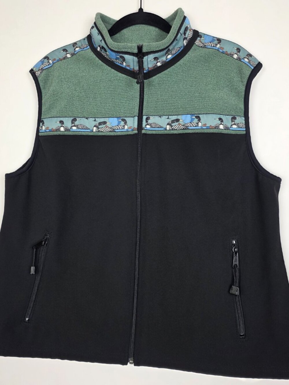 Copper River Fleece Cordova Alaska Ducks Nature Moss Green Mens XL Full Zip Vest
